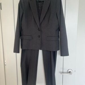 Anne Klein Gray Tailored Pantsuit Professional Fit
